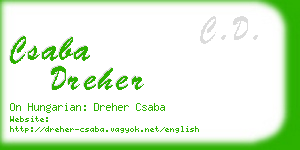 csaba dreher business card